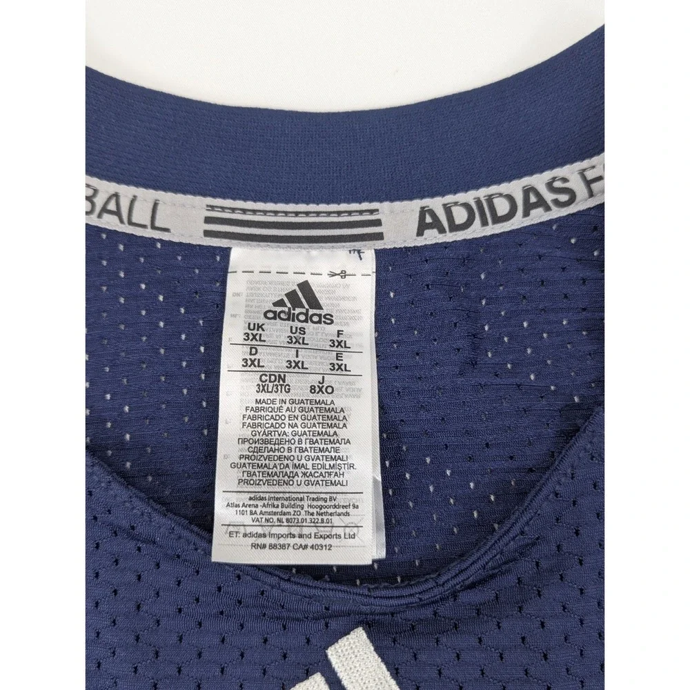 Adidas Football Jersey Practice Mens 3XL Blue Techfit Hyped J Sports Breathable